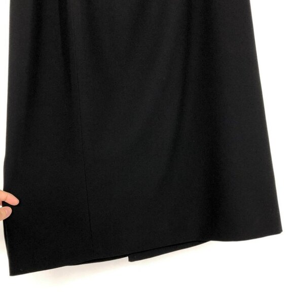 Max Mara Black Wool Knee Length Skirt back slit  size 12 - Picture 7 of 15
